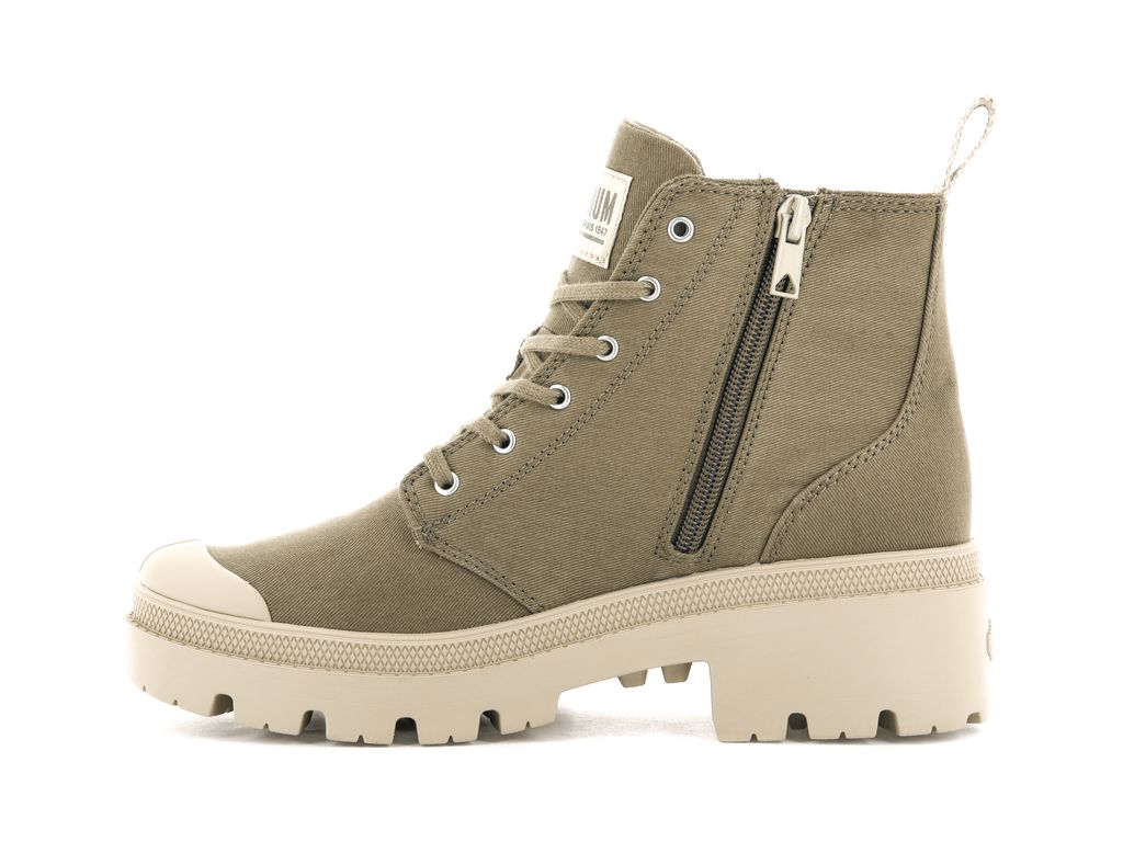 Palladium Pallabase Twill Bot Kadın Butternut | 03487XOQB