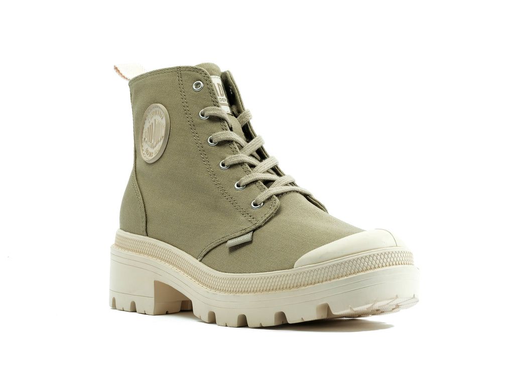 Palladium Pallabase Twill Bot Kadın Dune | 97428GUQF
