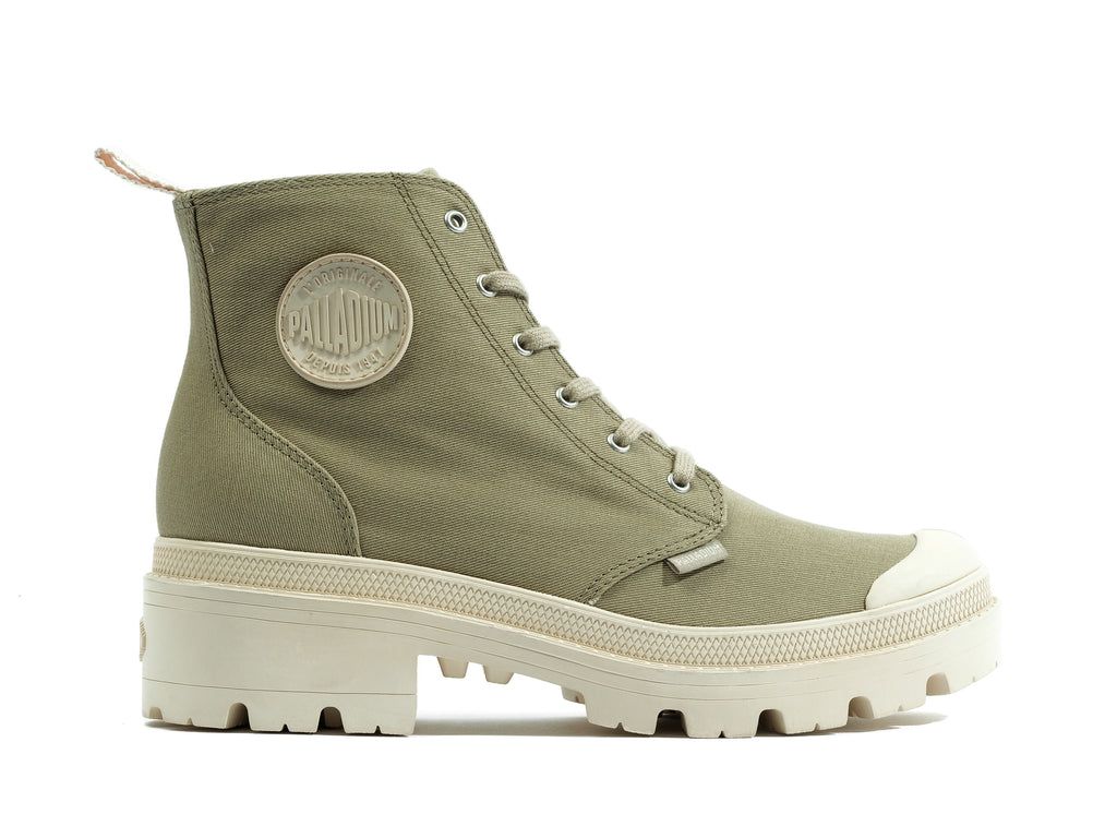 Palladium Pallabase Twill Bot Kadın Dune | 97428GUQF