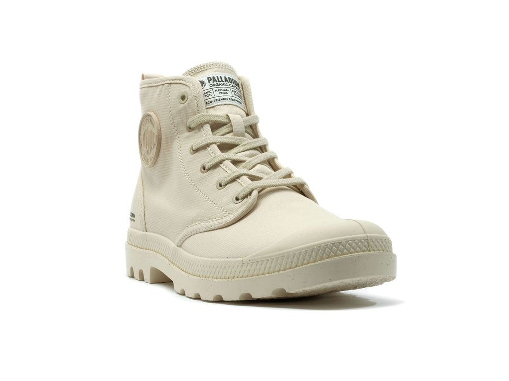 Palladium Pampa Hi Zip Organic Bot Kadın Sahara | 87214RZFQ
