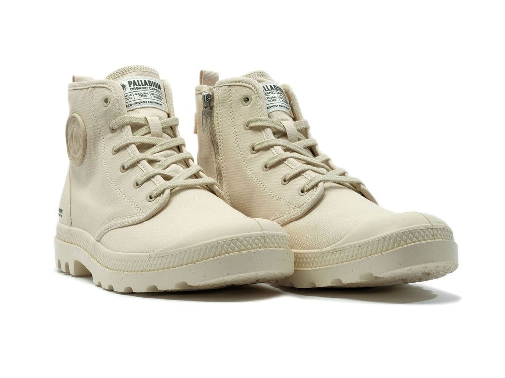 Palladium Pampa Hi Zip Organic Bot Kadın Sahara | 87214RZFQ