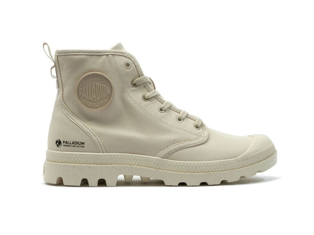 Palladium Pampa Hi Zip Organic Bot Kadın Sahara | 87214RZFQ